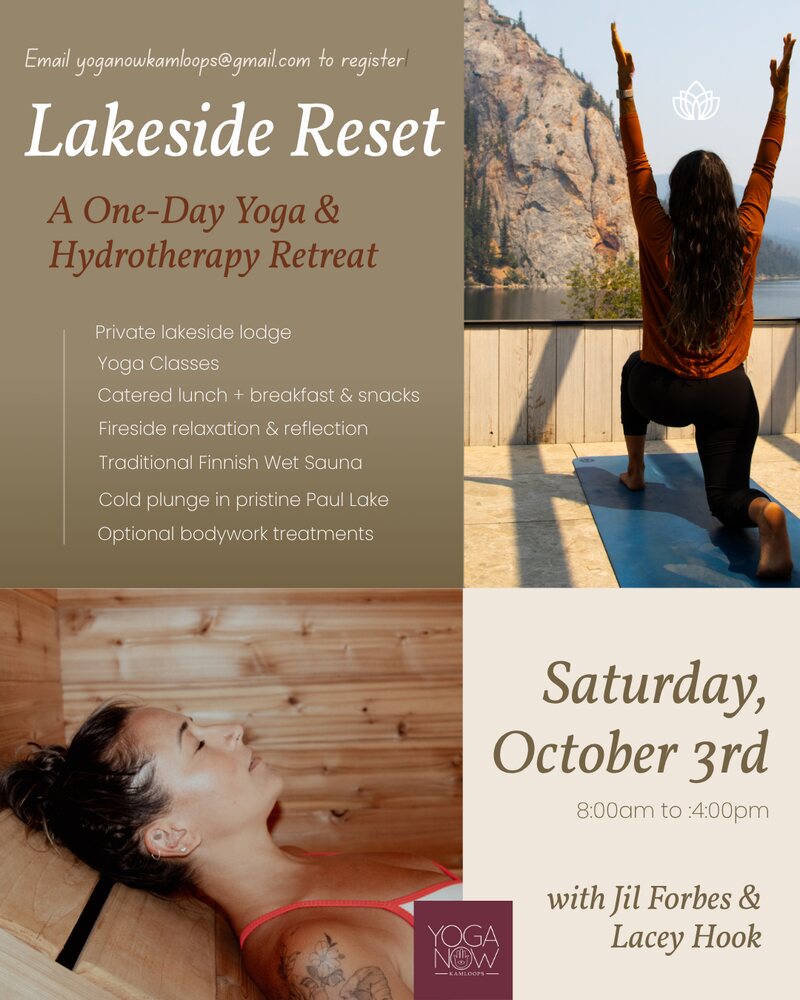 Lakeside Reset - a one-day yoga and hydrotherapy retreat, Saturday October 3rd with Jil Forbes and Lacey Hook